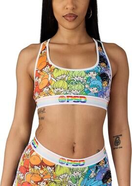 PSD Rainbow Character Print Sports Bra - Multicolor